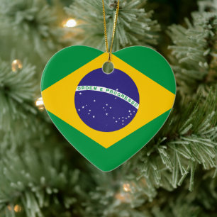 Ornamento De Cerâmica Bandeira do Brasil