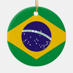 Ornamento De Cerâmica Bandeira do Brasil