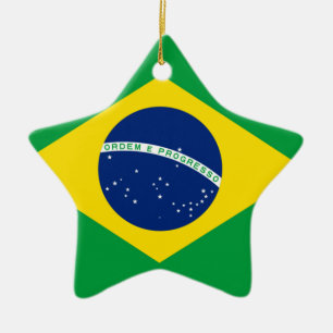 Ornamento De Cerâmica Bandeira do Brasil, brasileira
