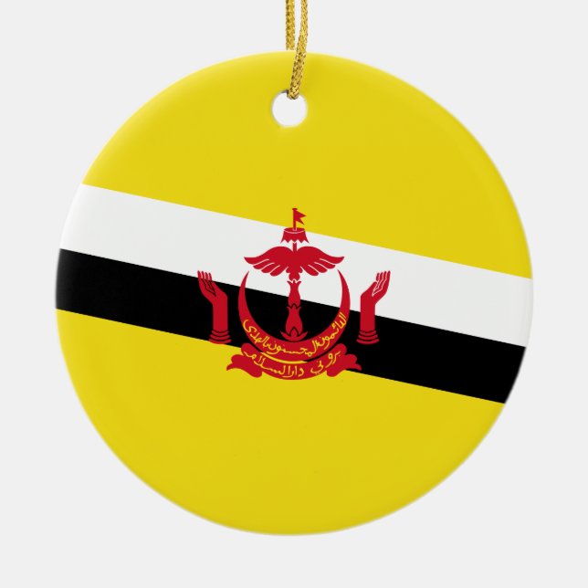 Ornamento De Cerâmica Bandeira do Brunei (Frente)