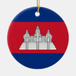 Ornamento De Cerâmica Bandeira do Camboja