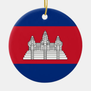 Ornamento De Cerâmica Bandeira do Camboja