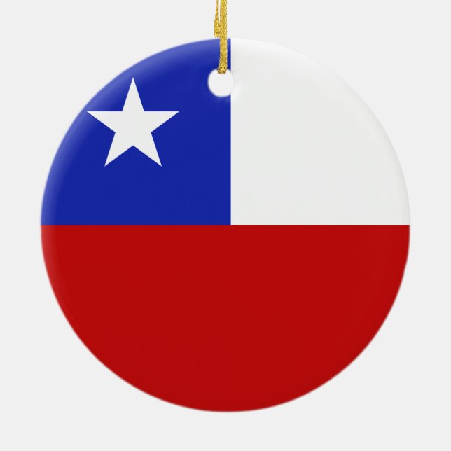 Ornamento De Cerâmica Bandeira do Chile (Traseira)