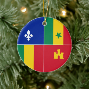 Ornamento De Cerâmica bandeira do crioulo da Louisiana