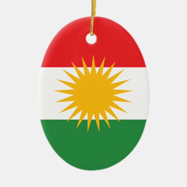 Ornamento De Cerâmica Bandeira do Curdistão (Frente)