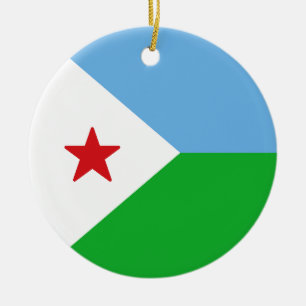Ornamento De Cerâmica Bandeira do Djibuti