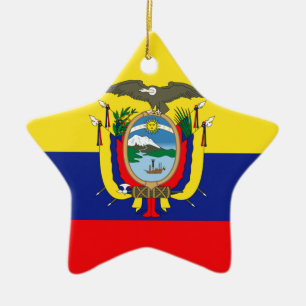 Ornamento De Cerâmica Bandeira do Ecuadorian
