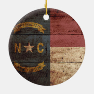 Ornamento De Cerâmica Bandeira do Estado da Carolina do Norte no Velho G
