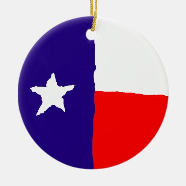 Ornamento De Cerâmica Bandeira do Estado do Texas pop Art (Frente)