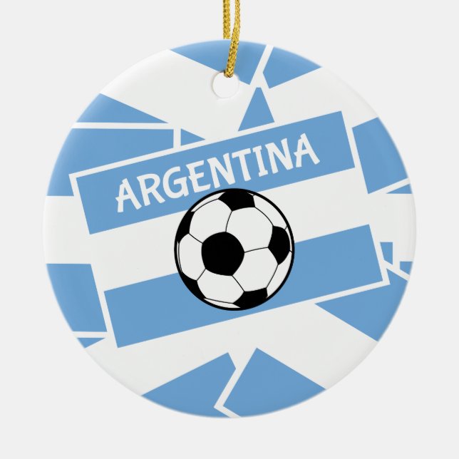 Ornamento De Cerâmica Bandeira do Futebol Argentina (Frente)