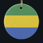 Ornamento De Cerâmica Bandeira do Gabão<br><div class="desc">Um presente ideal para todos aqueles que são patrióticos do seu país!</div>