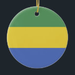 Ornamento De Cerâmica Bandeira do Gabão<br><div class="desc">Um presente ideal para todos aqueles que são patrióticos do seu país!</div>