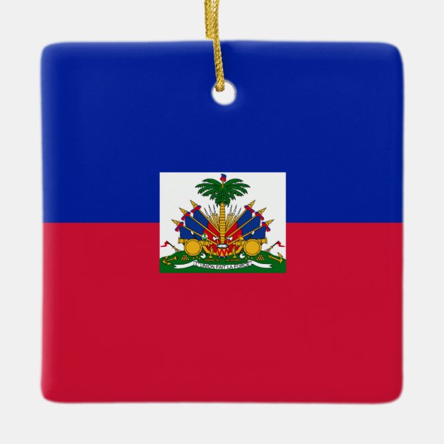 Ornamento De Cerâmica Bandeira do Haiti (Haiti) (Frente)