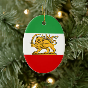 Ornamento De Cerâmica Bandeira do Irã (1964–1980)