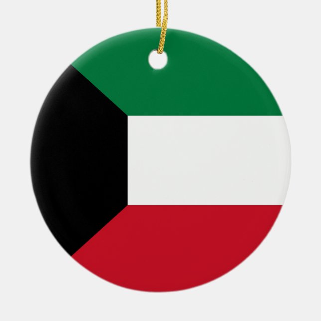Ornamento De Cerâmica Bandeira do Kuwait (Frente)