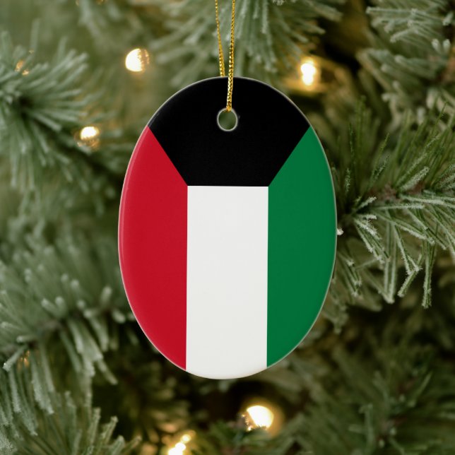 Ornamento De Cerâmica Bandeira do Kuwait (Árvore)