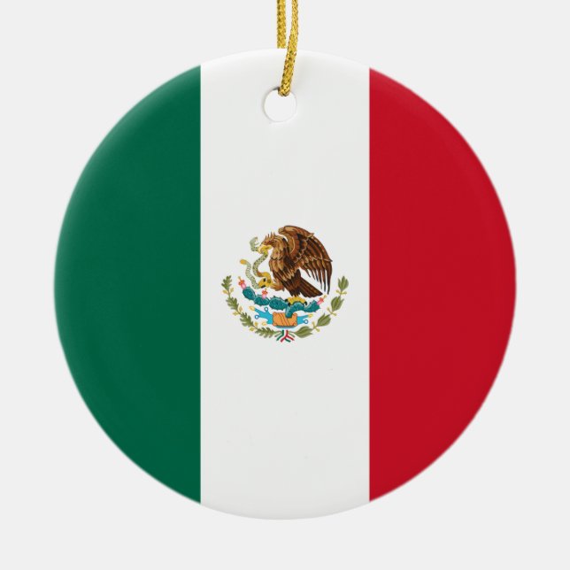 Ornamento De Cerâmica Bandeira do México (Frente)