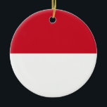 Ornamento De Cerâmica Bandeira do Mônaco<br><div class="desc">Bandeira do Mônaco</div>