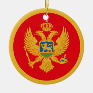Ornamento De Cerâmica Bandeira do Montenegro