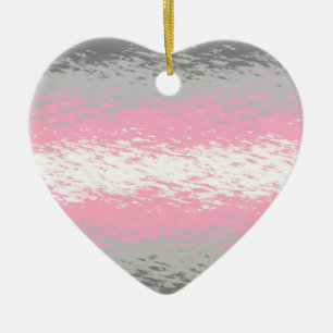 Ornamento De Cerâmica Bandeira do Orgulho Demigirl Abstrata Grunhenta Ba