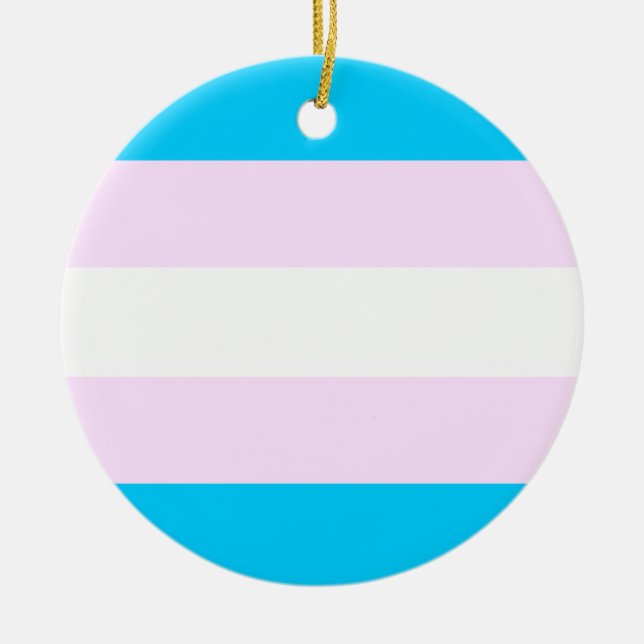 Ornamento De Cerâmica Bandeira do orgulho do Transgender (Frente)