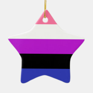 Ornamento De Cerâmica Bandeira do Orgulho Genderfluido