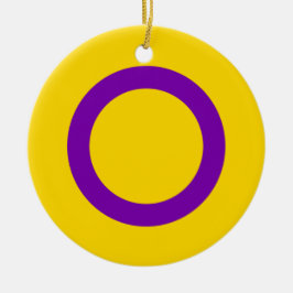 Ornamento De Cerâmica Bandeira do Orgulho Intersexo