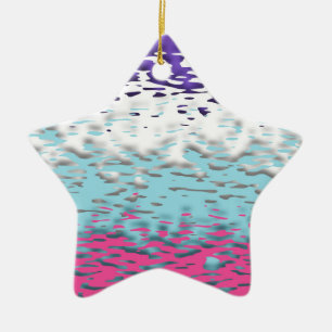 Ornamento De Cerâmica Bandeira do Orgulho Multissexual Funky Trippy Ripp