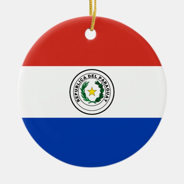 Ornamento De Cerâmica bandeira do Paraguai (Frente)