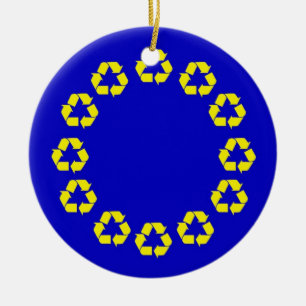 Ornamento De Cerâmica Bandeira do reciclagem da UE