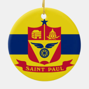Ornamento De Cerâmica Bandeira do Santo Paul (Minnesota)
