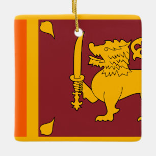 Ornamento De Cerâmica Bandeira do Sri Lanka