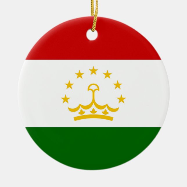 Ornamento De Cerâmica Bandeira do Tajiquistão (Frente)
