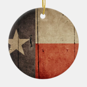 Ornamento De Cerâmica Bandeira do Texas de madeira robusta