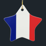 Ornamento De Cerâmica Bandeira do Tricolore Francês<br><div class="desc">A bandeira de França ou Drapeau de la France é uma bandeira tricolor com três bandas verticais de cor azul, branca e vermelha. É conhecido como o Tricolor francês ou simplesmente o Tricolor ou o Tricolor. No início da Revolução Francesa, a milícia de Paris, que teve um papel proeminente no...</div>