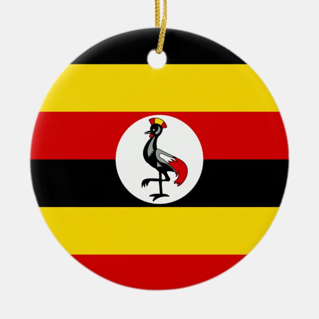 Ornamento De Cerâmica Bandeira do Uganda (Frente)