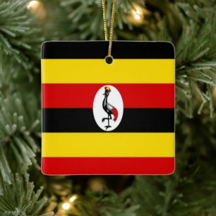 Ornamento De Cerâmica Bandeira do UGANDA, África,