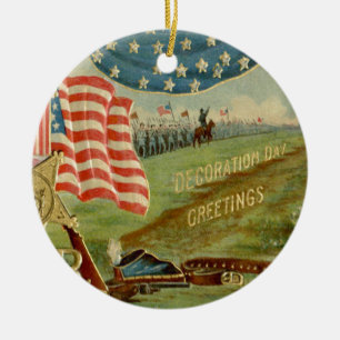 Ornamento De Cerâmica Bandeira dos EUA Medalha da União da Guerra Civil