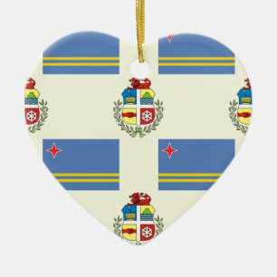 Ornamento De Cerâmica Bandeira e crista de Aruba