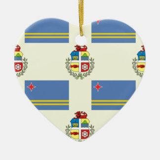 Ornamento De Cerâmica Bandeira e crista de Aruba