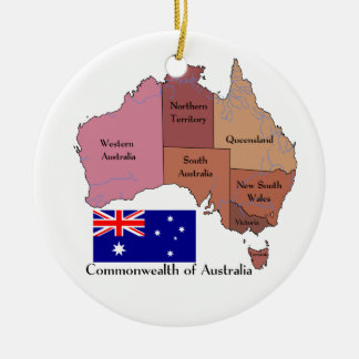 Ornamento De Cerâmica Bandeira e mapa de Austrália
