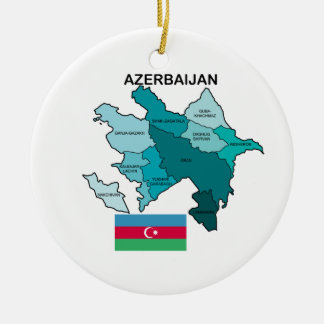 Ornamento De Cerâmica Bandeira e mapa de Azerbaijan