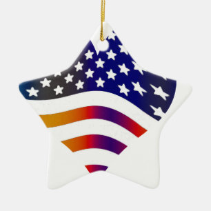 Ornamento De Cerâmica bandeira eua coração amor americano honra tropas l