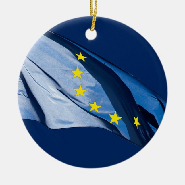 Ornamento De Cerâmica bandeira europeia (Frente)