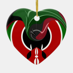 Ornamento De Cerâmica Bandeira Fluid Kenyan