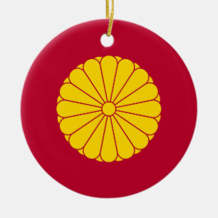 Ornamento De Cerâmica bandeira imperial Japão símbolo imperador flor ama