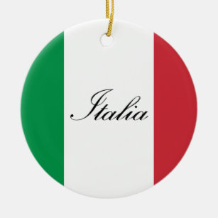 Ornamento De Cerâmica Bandeira italiana - bandeira de Italia - Italia