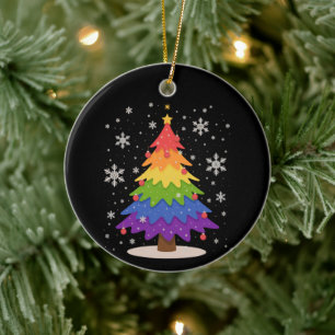 Ornamento De Cerâmica Bandeira LGBT Árvore de Natal Feliz Natal Orgulho 