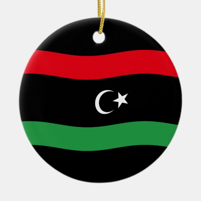 Ornamento De Cerâmica Bandeira Líbia (Frente)