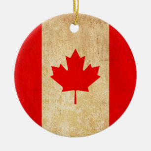 Ornamento De Cerâmica Bandeira Nacional Patriótica Original do CANADÁ